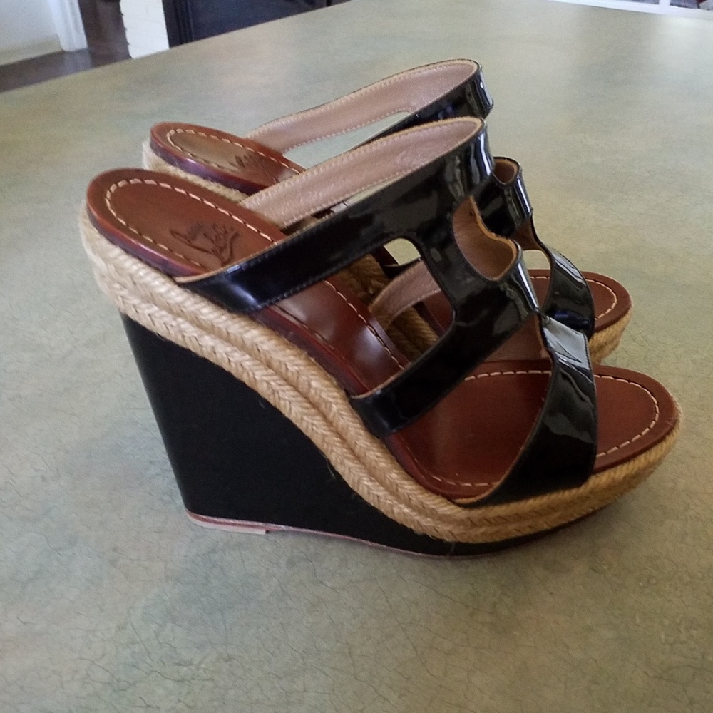 Christian Louboutin Patent Leather Wedge Sz 36.5